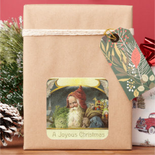 Carré Sticker vintage Père Noël Holiday