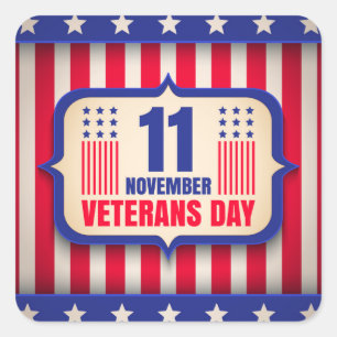 Carré sticker vintage pour la journée des vétérans