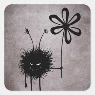 Carré Sticker Vintage pour le virus de la fleur
