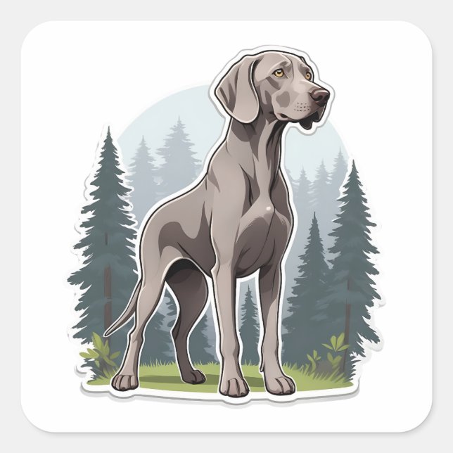 Carré Sticker Weimaraner (Devant)