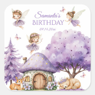 Carré Sticker Whimsical Fairy Anniversaire Enchanted