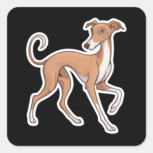 Carré Sticker Whippet (Devant)