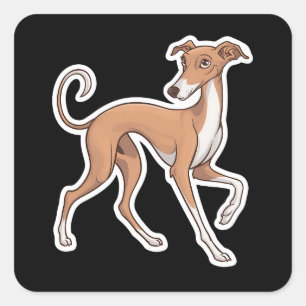 Carré Sticker Whippet