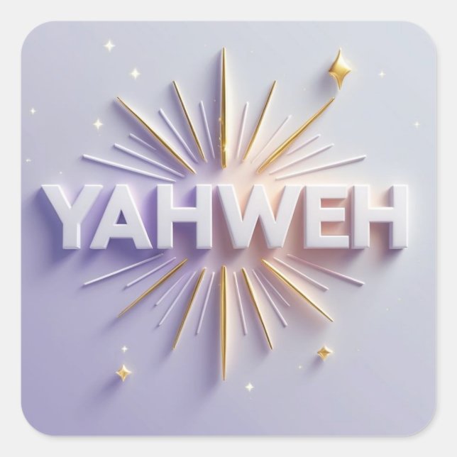 Carré Sticker Yahweh - Christian Faith Decal Ai design (Devant)