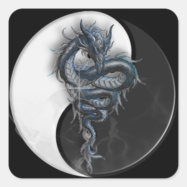 Carré Sticker Yin Yang Dragon (Devant)