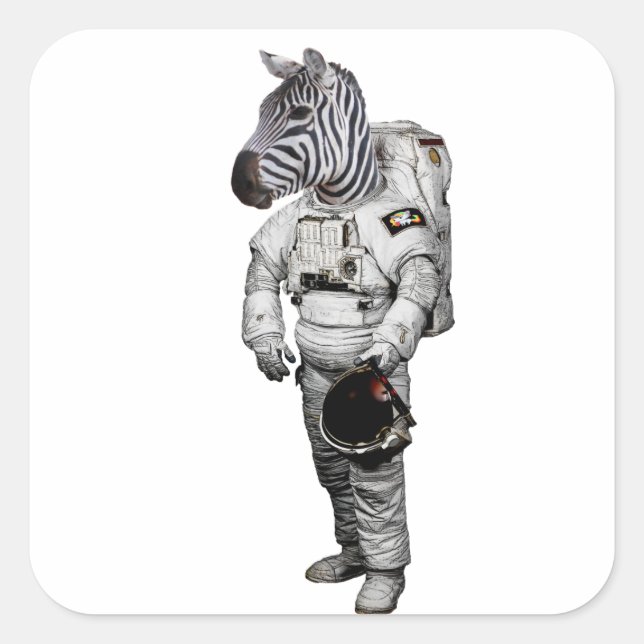 Carré Sticker Zebra Astronaut (Devant)