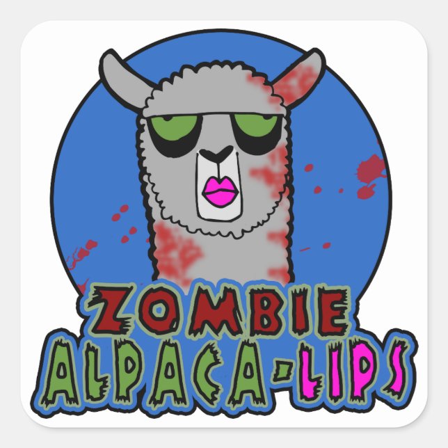 Carré Sticker Zombie Alpaca-lèvres (Devant)
