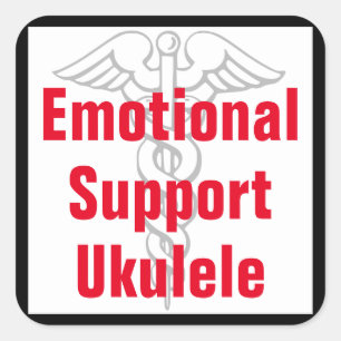 Carré Support émotionnel Ukulele - Sticker amusant