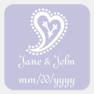 Carré Sweet Paisley Hearts dans Sticker Lavender