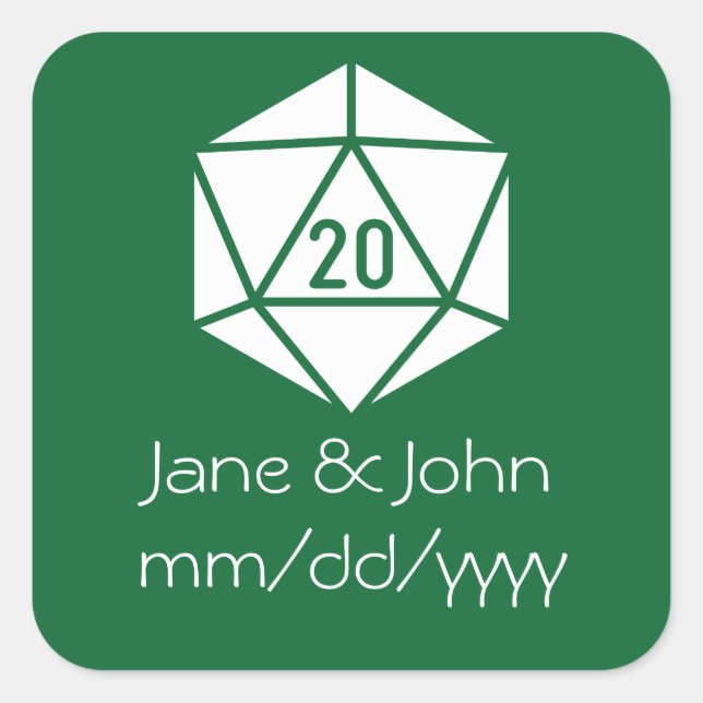 Carré Tabletop Chic dans Sticker Vert (Devant)