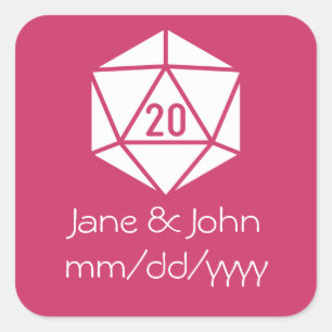Carré Tabletop Chic en Sticker framboise
