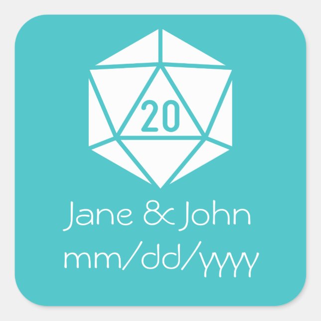 Carré Tabletop Chic en Sticker Turquoise (Devant)