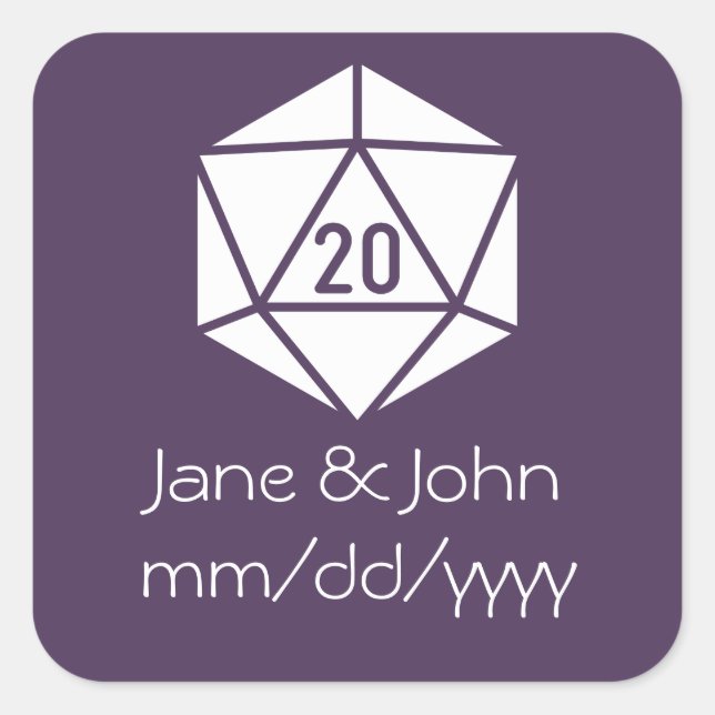 Carré Tabletop Chic en Sticker violet (Devant)