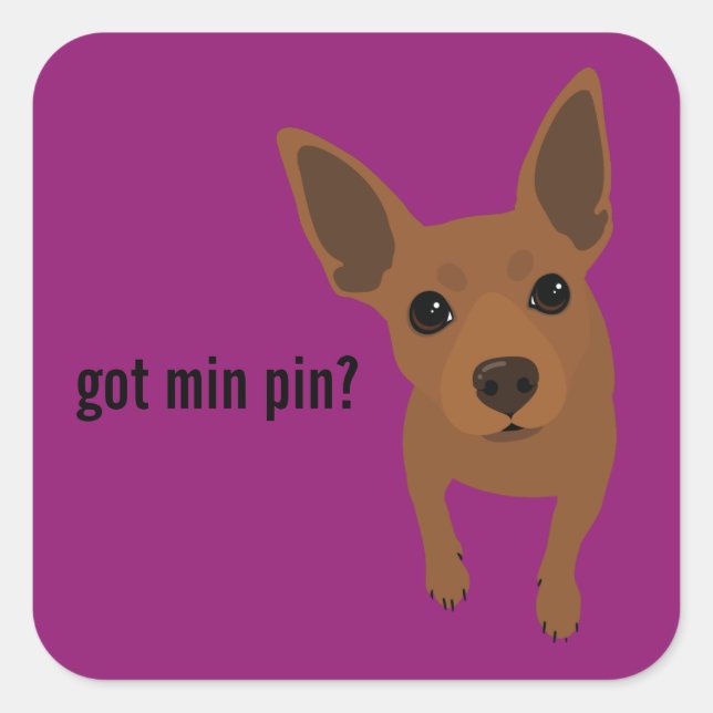 Carré T'As Min Pin ? Sticker à broches miniatures (rouge (Devant)
