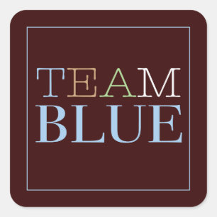 Carré Team Blue pour Sticker pour Garçon pour la fête de