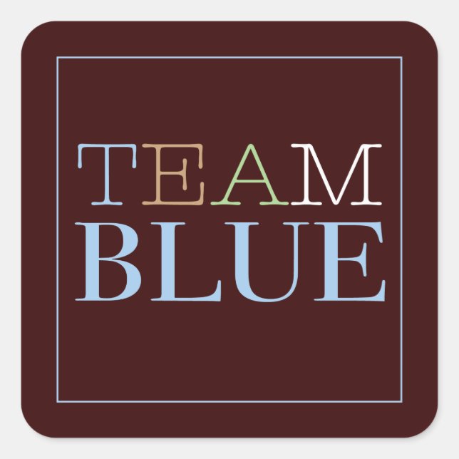 Carré Team Blue pour Sticker pour Garçon pour la fête de (Devant)