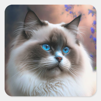 Carré Teddy Sticker pour chat Ragdoll