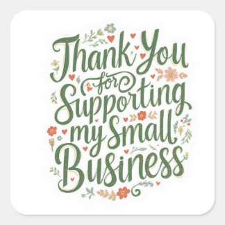 Carré Thank You Sticker for Small Business Owners