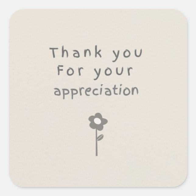 Carré ' Thank your appreciation sticker ' (Devant)