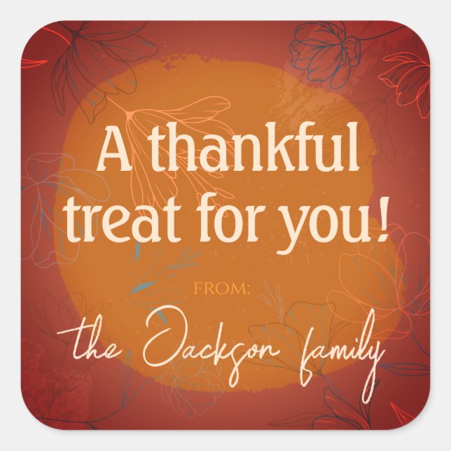 Carré Thankful Treat Sticker -Autumn Warmth (Devant)