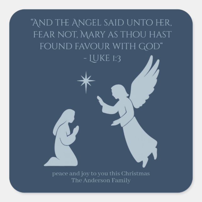 Carré The Annunciation Sticker – Angel Gabriel and Mary (Devant)