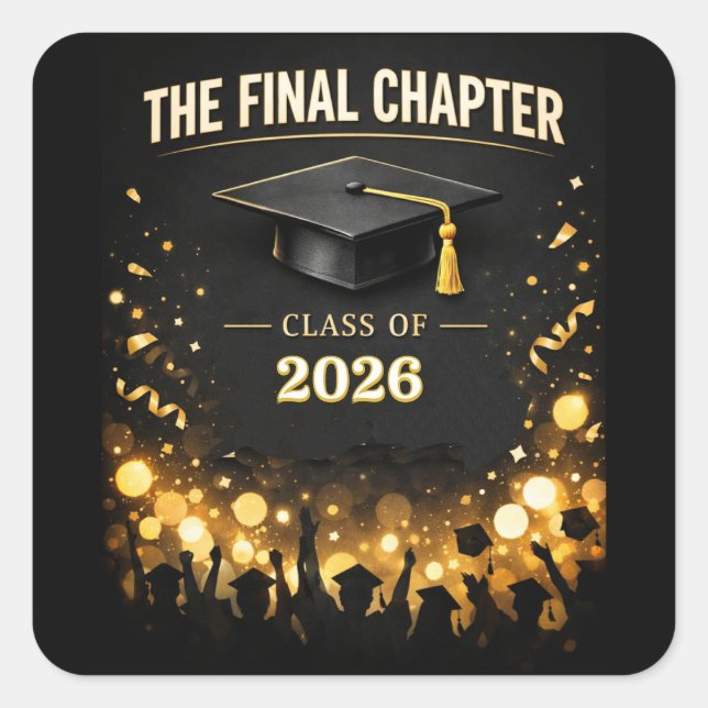 Carré The Final Chapter Graduation 2026 Custom Sticker  (Devant)