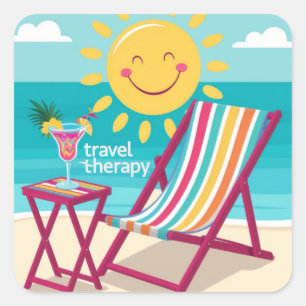 Carré Thérapie de voyage Sticker Vacation Escape