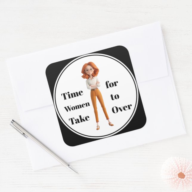 Carré Time For Women Sticker (Enveloppe)