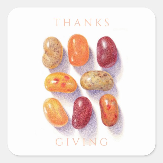 Carré TOMBER JELLY BEANS Thanksgiving Petit Sticker Carr (Devant)