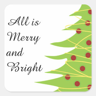 Carré Tout est joyeux et lumineux, Sticker d'arbre de No