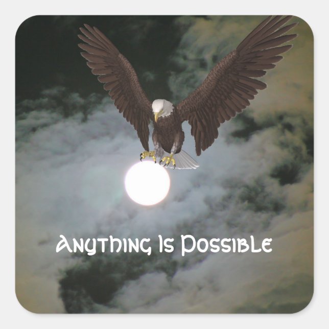 Carré Tout est possible Eagle Inspirational Sticker (Devant)