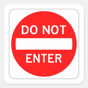 Carré Très amusant Classique NE PAS ENTRER Sticker Set