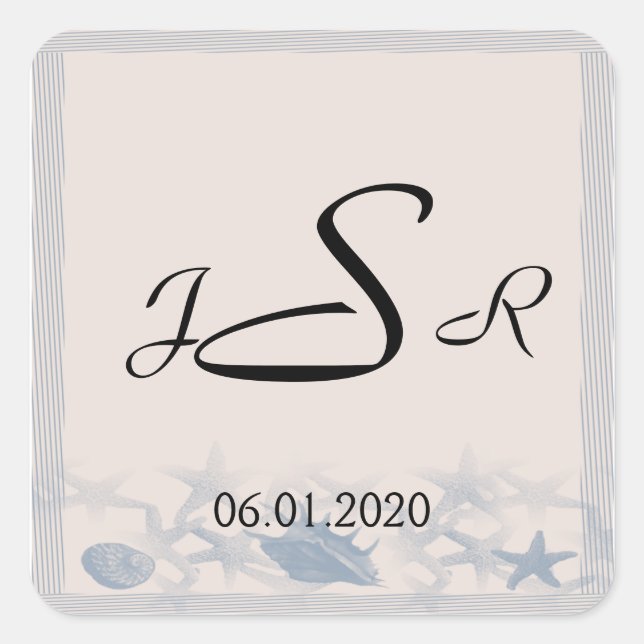 Carré Trésor par Sticker Monogramme de la mer (Devant)
