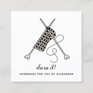 Carré Tricot Crochet Aiguille Carte de visite artisanal