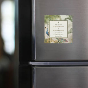 Carré Tropical Peacock Palm Enregistrer la date Ma