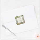 Carré Tropical Peacock Palm Mariage Étiquette<br><div class="desc">Stickers de mariage carré Tropical Peacock Palm / Étiquette Envelope Ajoutez une touche de finition polie à votre papeterie mariage avec ces Stickers de palmier Carré Tropical Peacock, conçus avec des palmiers luxuriants, plumes de paon royal, et un cadre raffiné en ivoire. Parfaits pour les enveloppes, les étiquettes de faveur...</div>