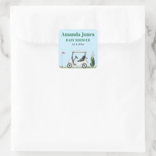 Carré Trou Dans Un Sticker De Baby shower De Golf