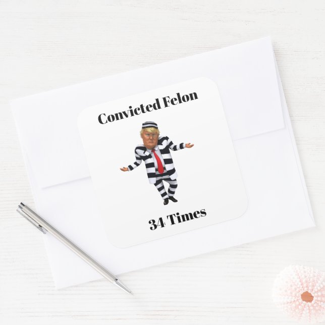 Carré Trump a condamné Felon Sticker (Enveloppe)