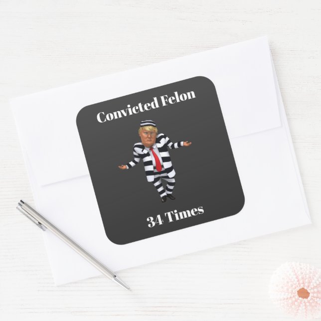 Carré Trump a condamné Felon Sticker (Enveloppe)