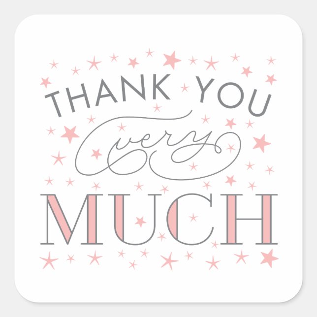 Carré Twinkle Merci Twinkle très grand Sticker Star (Devant)