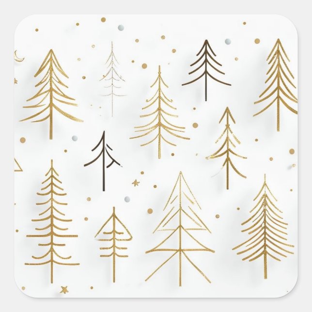 Carré un arbre intéressant Sticker (Devant)