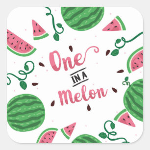 Carré Un Dans Un Sticker Melon, Watermelon