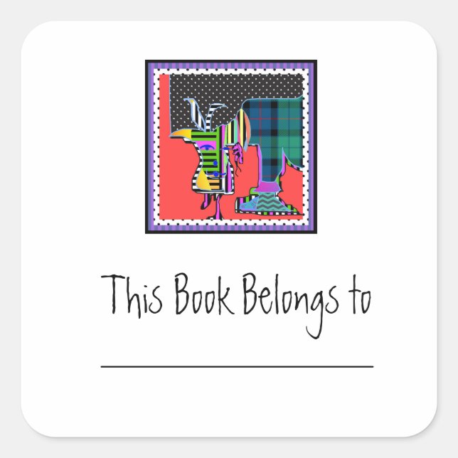 Carré Un Sticker De Plaque Animale Différent (Devant)