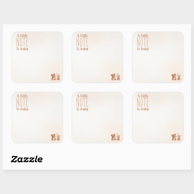Carré Une petite note à Bébé Sticker Inside Book pour Bé (Feuille)