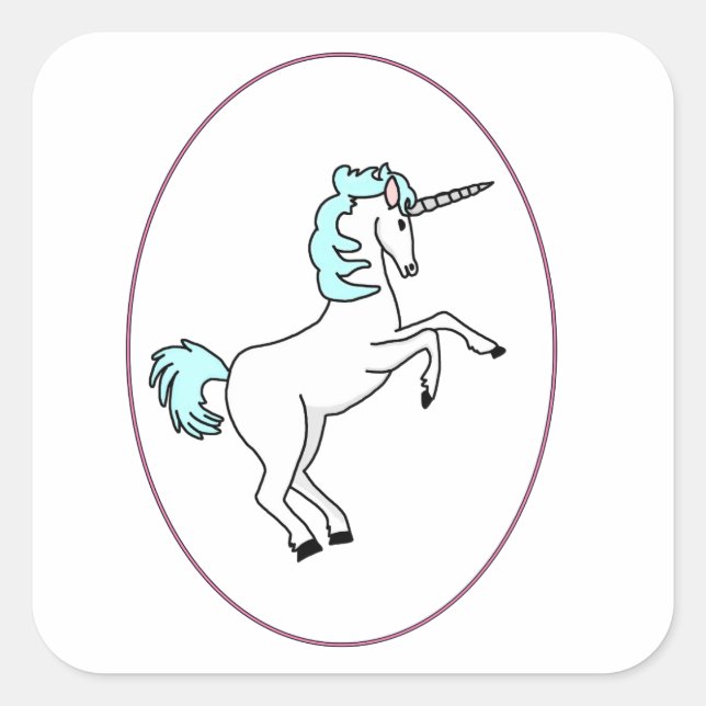 Carré Unicorne Dans Sticker Bague Violet (Devant)