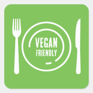 Carré Vegan sympathique restaurant porte Sticker