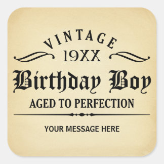 Carré Vintage Whiskey Person Drôle Anniversaire Sticker