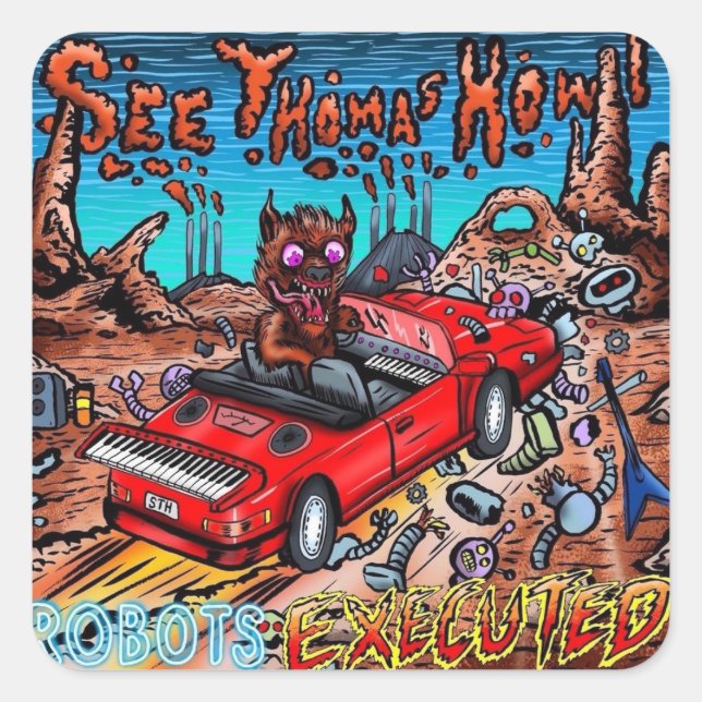 Carré Voir Thomas Howl Robots Executed Sticker (Devant)