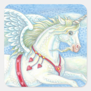Carré Volying Hearts Unicorn PEGASUS STICKER Sheet