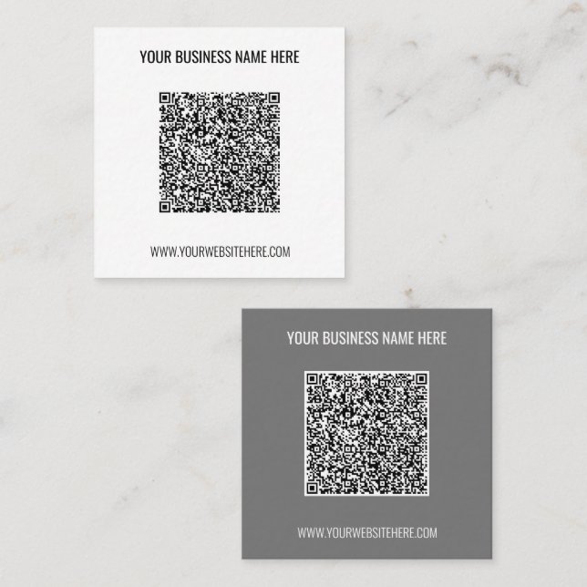 Carré Votre carte de visite avec nom, site web et couleu (Devant / Derrière)